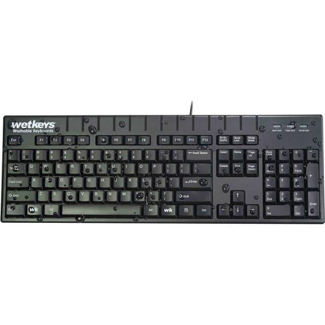 WetKeys Washable Keyboards KBWKABS104-BK-C10